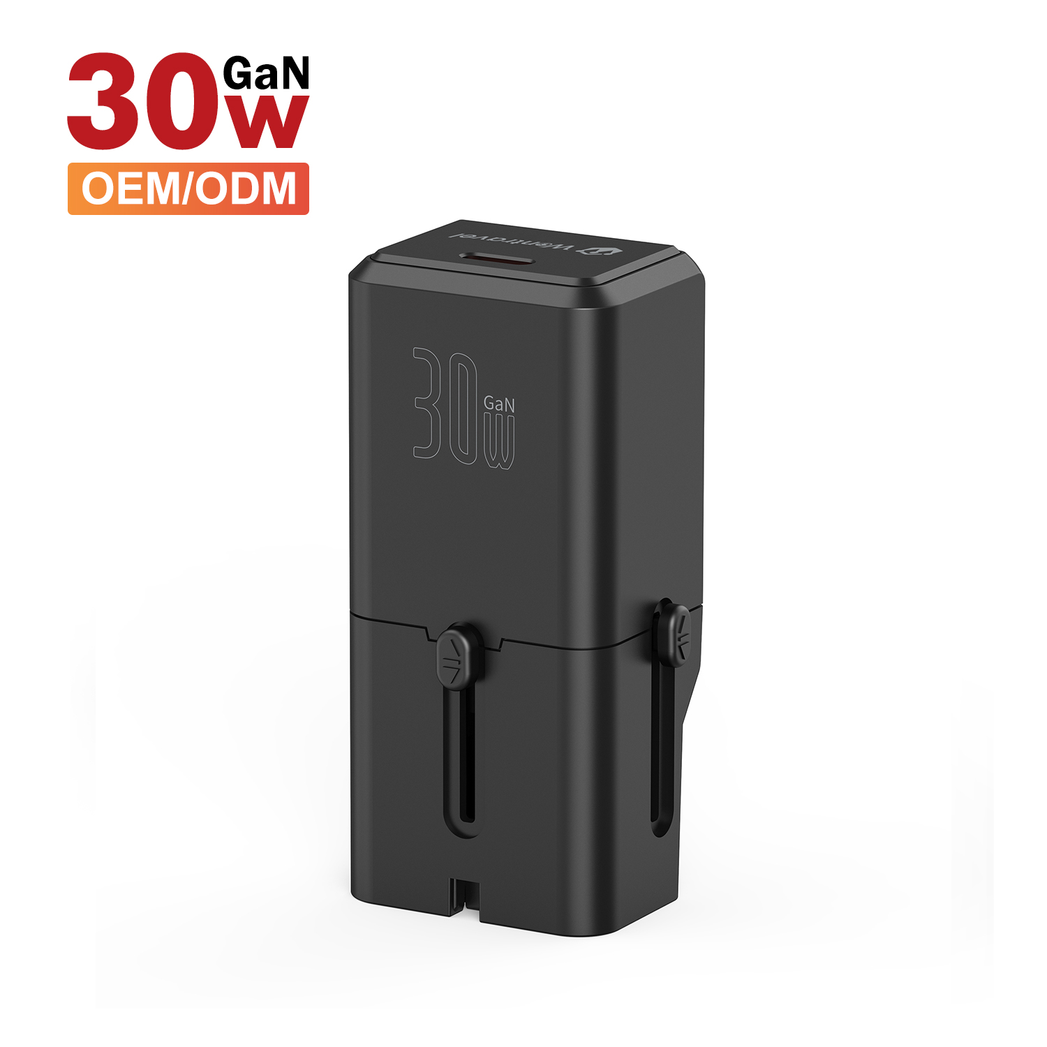 Wontravel Factory CE FCC ROHS Super Mini Fast Charging World Travel Adapter GaN 30W Universal Travel Adapter