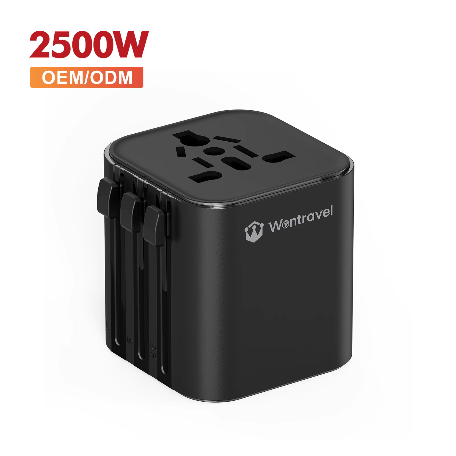 Wontravel OEM ODM Mulit Plug World Universal Travel Adapter for All Worldwide Charging Needs With Customized Logo