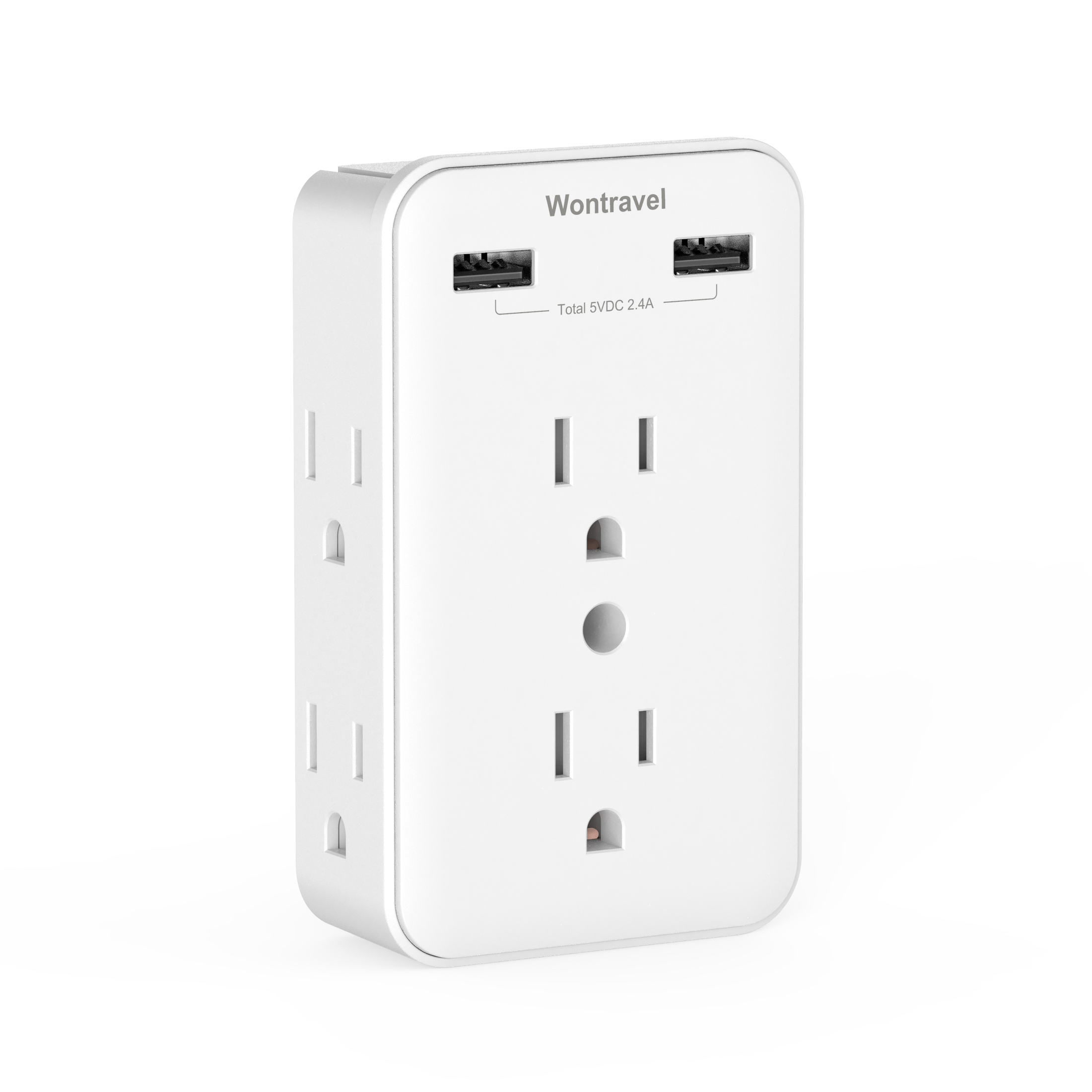 Wontravel Multi Plug Outlet extender with 6 Electrical socket extender Adapter Wall socket outlet with 2USB ports