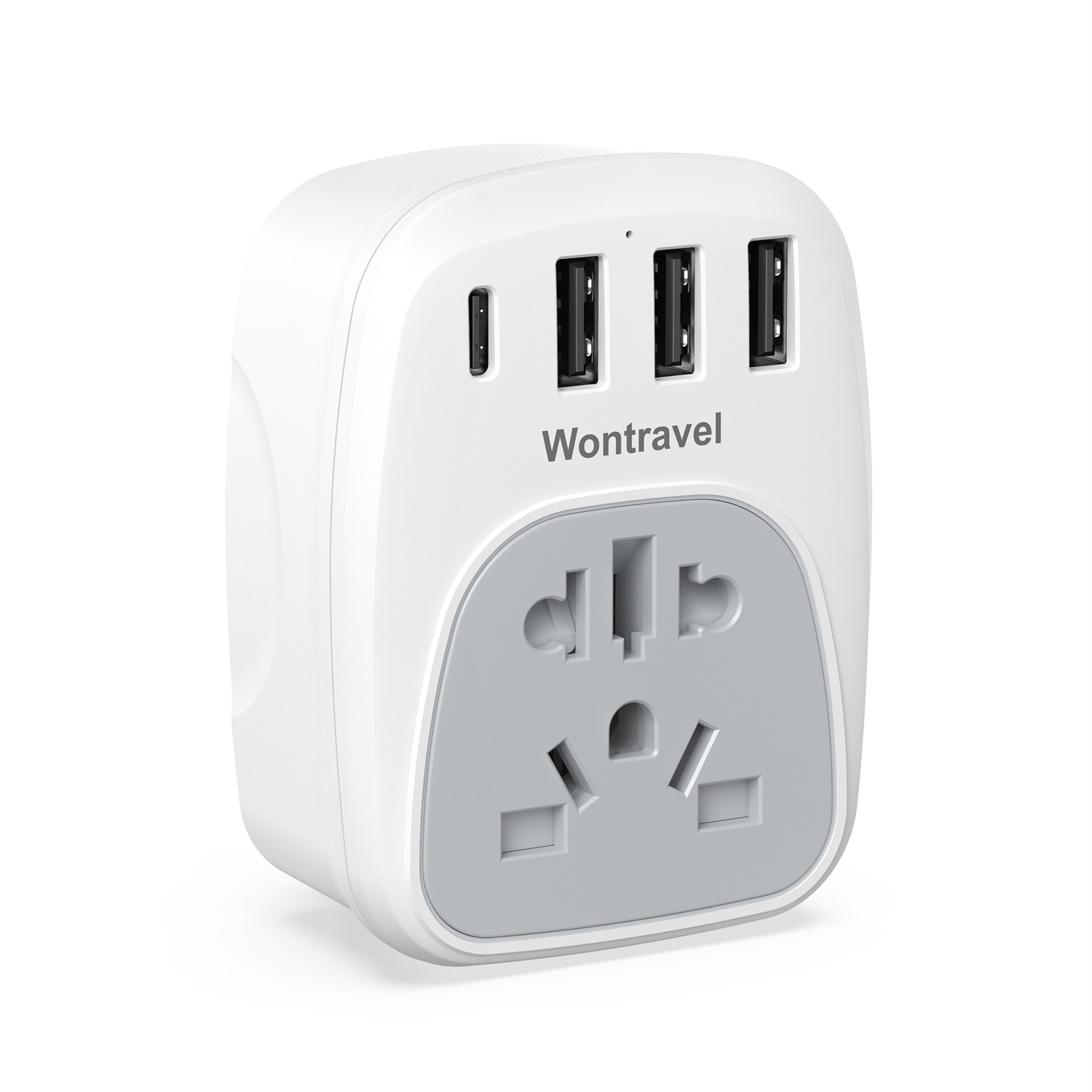 International power plug universal adaptor 3 usb outlet world to USA travel adapter