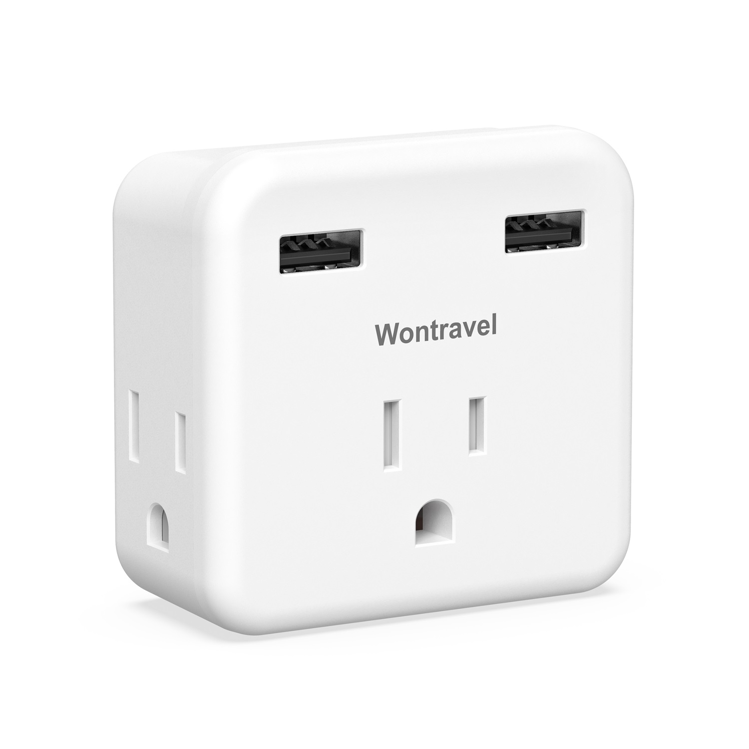 Wontravel US wall charger 3 AC outlets with 2 USB charger wall outlet socket extender with USB