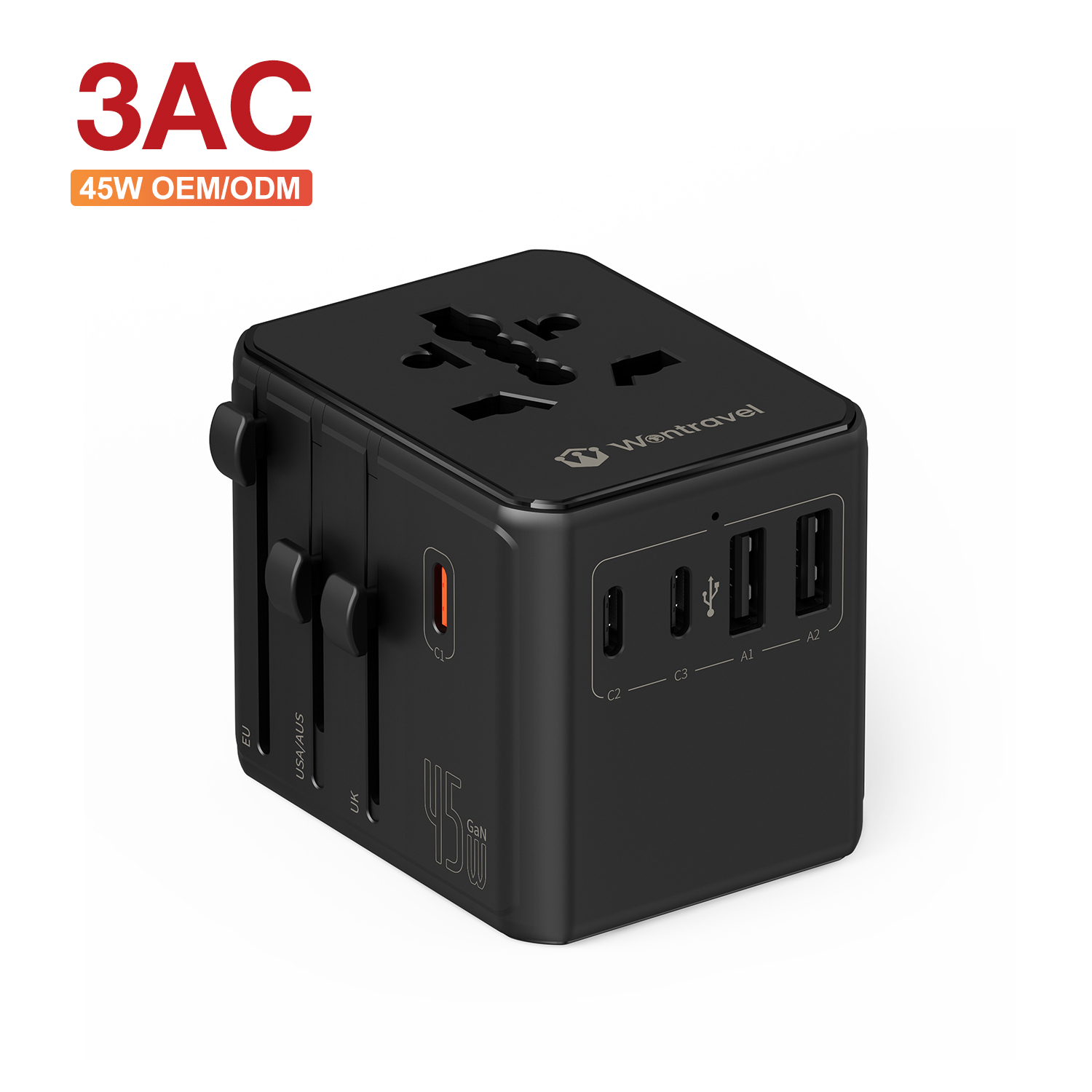 Wontravel Newest Mini 3AC Power Adaptador De Viaje International Worldwide Adapter Adaptor Universal Travel Adapter